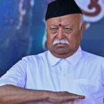 Rashtriya Swayamsevak Sangh (RSS) chief Mohan Bhagwat attends the centenary celebrations of the Hindu nationalist organisation at Reshimbagh Ground in Nagpur on October 2, 2025. (Photo by Idrees MOHAMMED / AFP) (Photo by IDREES MOHAMMED/AFP via Getty Images)